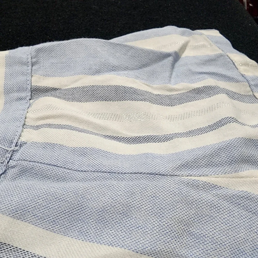 Jessica Simpson Girls 5 Blue White Striped‎ Smocked Ruffle Top & Shorts Set